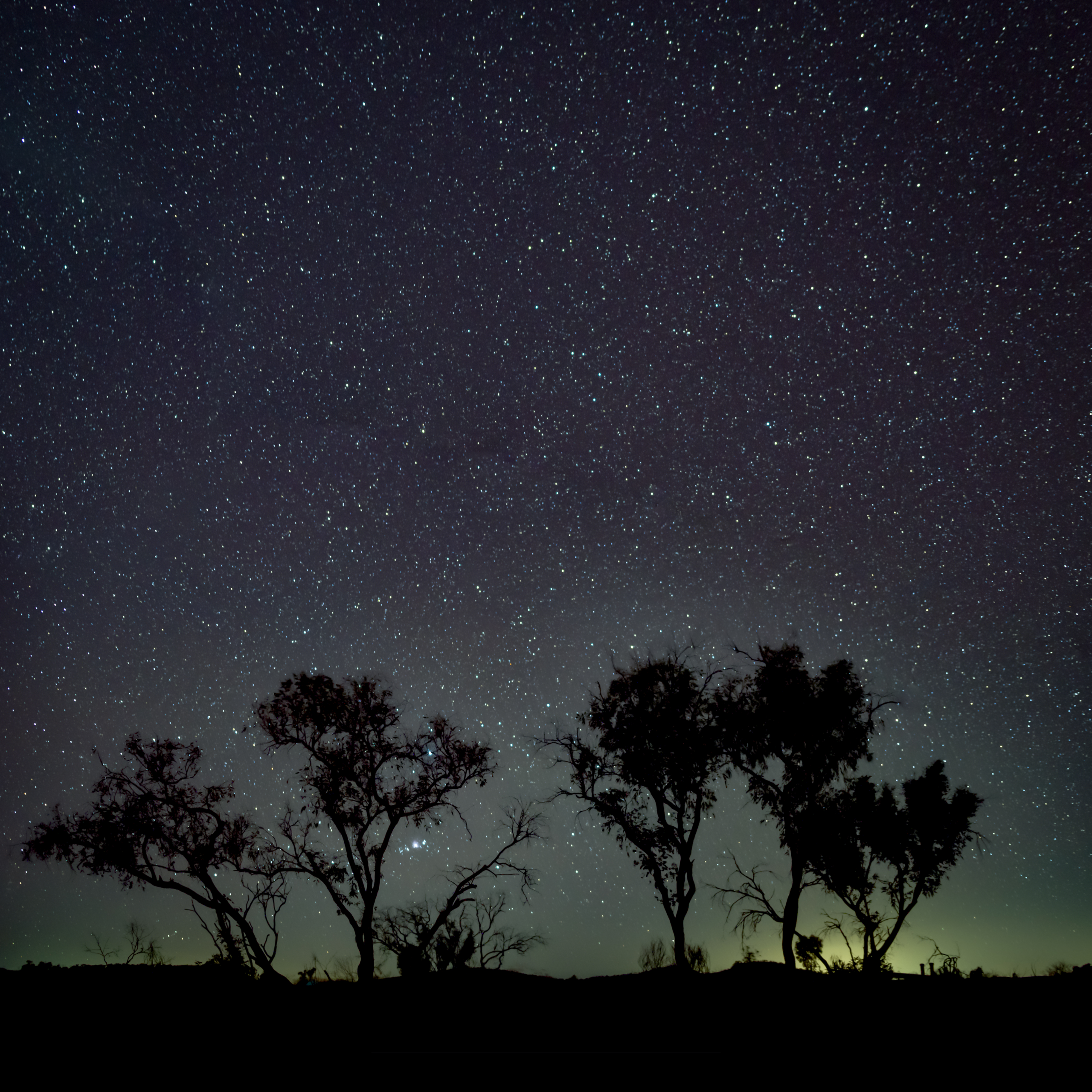 Night sky off in the horizon